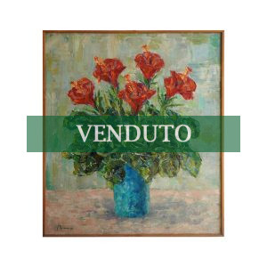 Guido Basso “Ibisco”, olio su tela - Immagine principale - VENDUTO