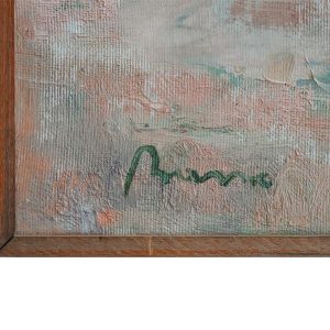 Guido Basso “Ibisco”, olio su tela - Dettaglio della firma