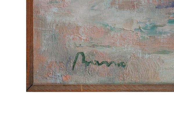 Guido Basso “Ibisco”, olio su tela - Dettaglio della firma