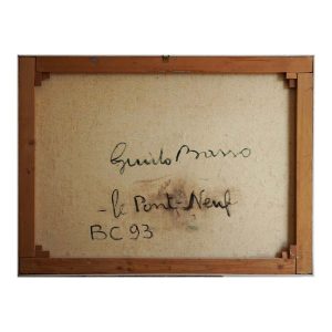 Guido Basso “Le Pont Neuf”, olio su tela - Retro dell'opera