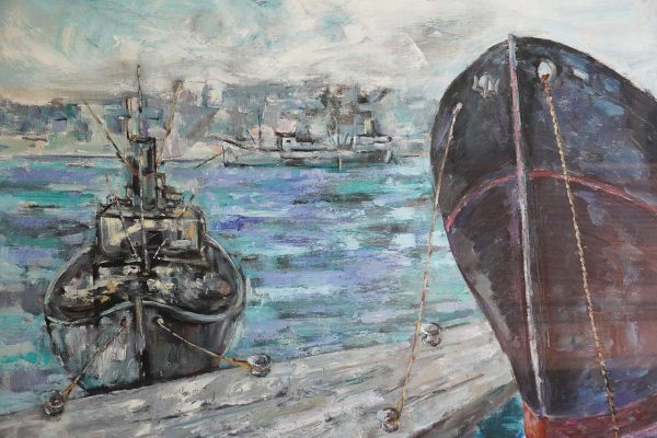 Guido Basso “Porto”, dipinto ad olio - Dettaglio