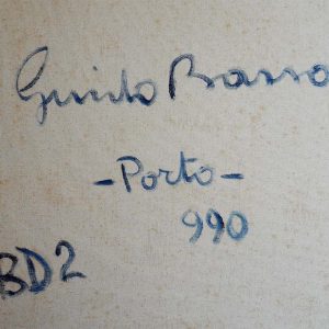 Guido Basso “Porto”, dipinto ad olio - Dettaglio del retro dell'opera