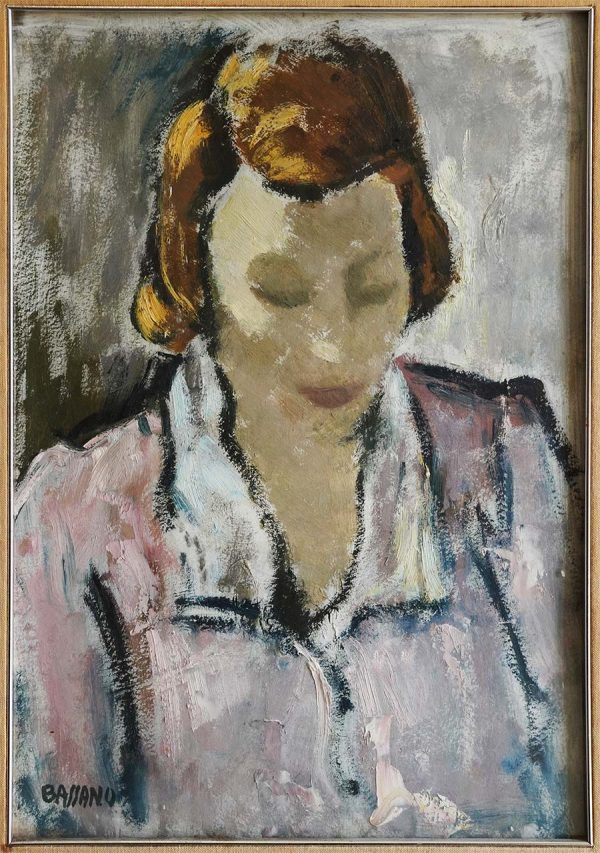 Luigi Bassano “Volto di donna controluce”, olio su tela, 1936 - Dettaglio