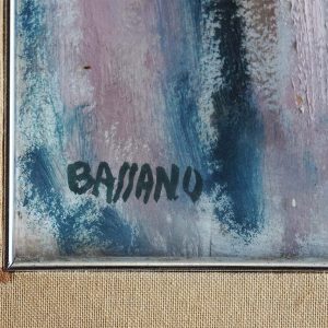 Luigi Bassano “Volto di donna controluce”, olio su tela, 1936 - Dettaglio della firma dell'autore