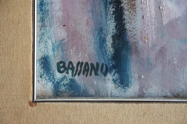 Luigi Bassano “Volto di donna controluce”, olio su tela, 1936 - Dettaglio della firma dell'autore