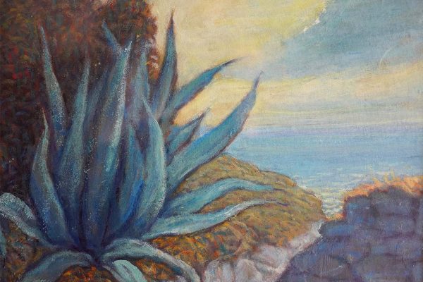 Rodolfo Bellatti “Marina ligure”, olio su tela - Particolare dell'opera