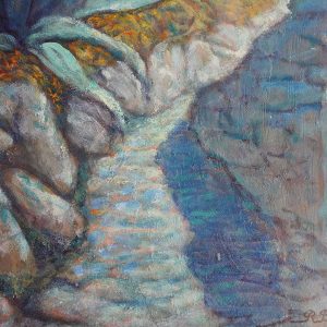 Rodolfo Bellatti “Marina ligure”, olio su tela - Particolare dell'opera