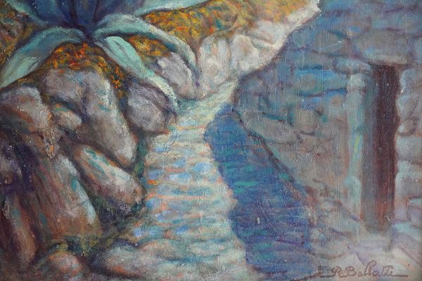 Rodolfo Bellatti “Marina ligure”, olio su tela - Particolare dell'opera