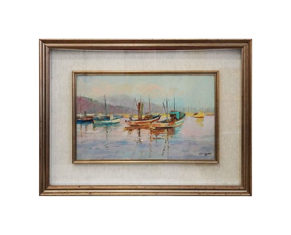 Ettore Frana, marina, anni ‘60 - Immagine principale del dipinto ad olio