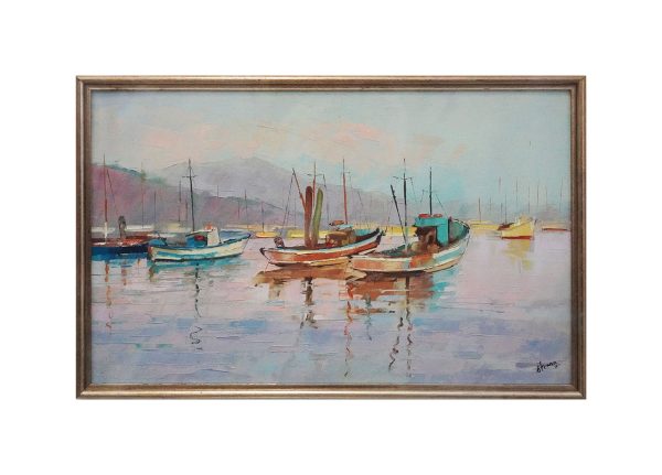 Ettore Frana, marina, anni ‘60 - Il dipinto ad olio