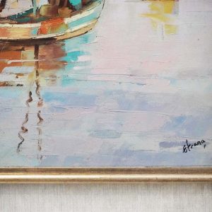 Ettore Frana, marina, anni ‘60 - Particolare con la firma dell'autore