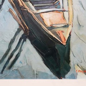 Giorgio Oikonomoy: dipinto ad olio, “Riflessi nel canale” - Particolare dell'opera