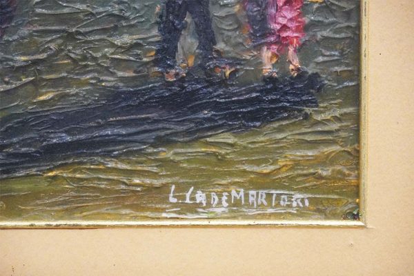 Lino Cadermartori: “Liguria”, dipinto ad olio - Particolare con firma dell'autore