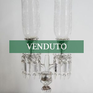 Candeliere a due bracci in cristallo e vetro, Baccarat - Immagine principale - VENDUTO