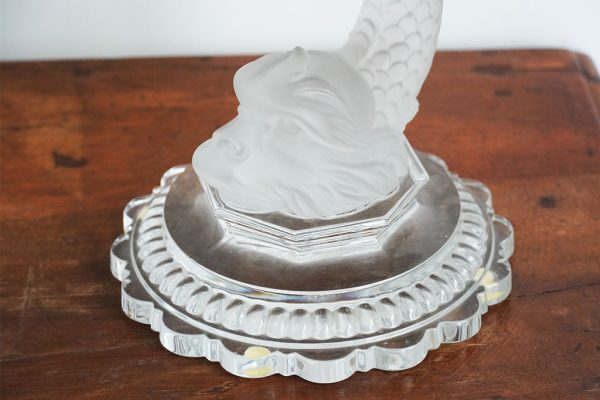 Lampada a delfino Baccarat, in cristallo satinato - Particolare della base satinata