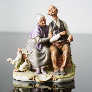 Coppia di anziani in porcellana di Capodimonte, Giuseppe Cappè